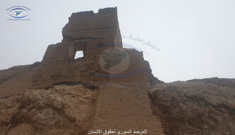عدسة المرصد السوري ترصد قلعة الجعبر الأثرية بريف مدينة الطبقة ضمن مناطق “الإدارة الذاتية”