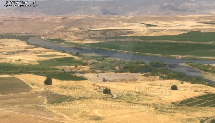 المثلث الحدودي بين سوريا والعراق وتركيا في ريف المالكية(ديريك) يظهر انخفاض منسوب مياه نهر دجلة (15)