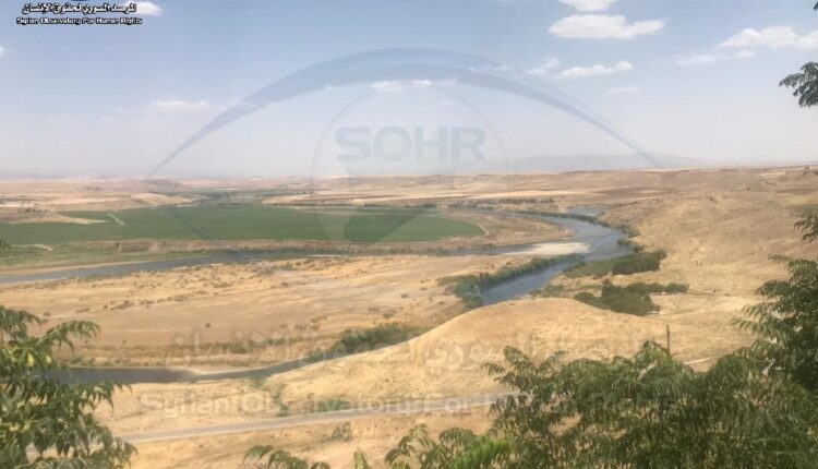المثلث الحدودي بين سوريا والعراق وتركيا في ريف المالكية(ديريك) يظهر انخفاض منسوب مياه نهر دجلة (18)