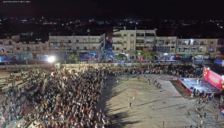 عدسة المرصد السوري: احتفالات في مدينة منبج شرقي حلب في الذكرى الخامسة لتحريرها من تنظيم “الدولة الإسلامية”