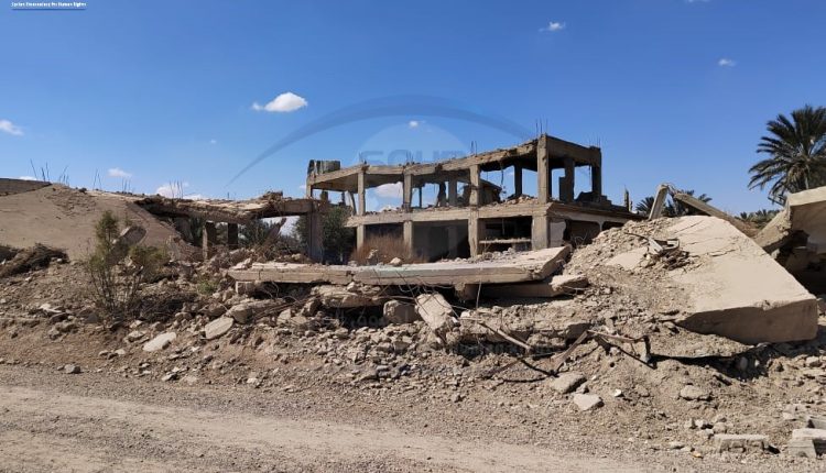آثار الدمار في ممتلكات المواطنين في بلدة السوسة بريف دير الزور2