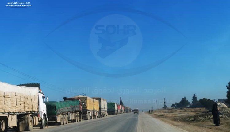 د استمرار دخول الشاحنات المحملة بالقمح والشعير الأوكراني المسروق قادمة من تركيا باتجاه مناطق الإدارة الذاتية (5)