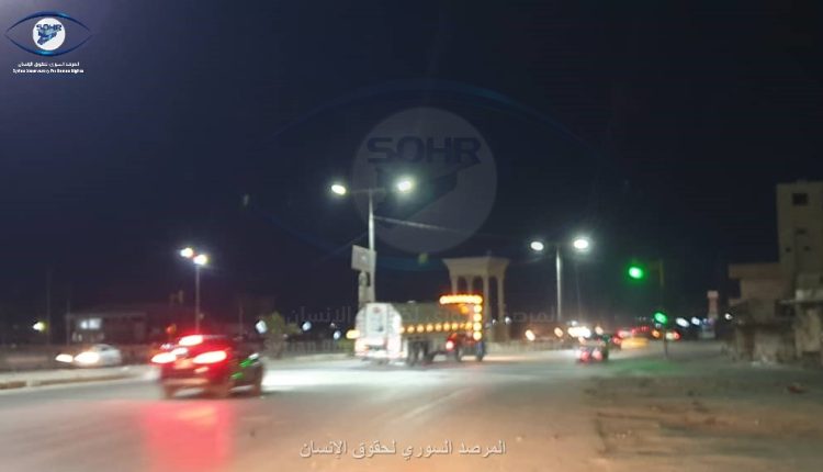 عدسة المرصد السوري إنارة الشارع الواصل بين دوار الصناعة و دوار الاطفائية في مدينة الحسكة (1)