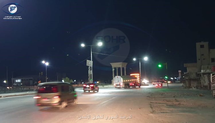 عدسة المرصد السوري إنارة الشارع الواصل بين دوار الصناعة و دوار الاطفائية في مدينة الحسكة (4)